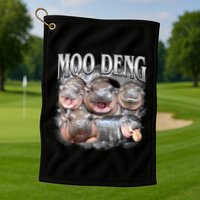 Moo Deng Cute Funny Hippo Golf Towel