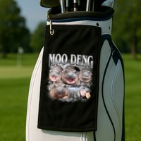 Moo Deng Cute Funny Hippo Golf Towel