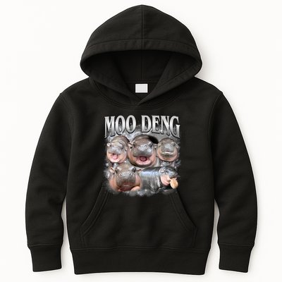 Moo Deng Cute Funny Hippo Kids Hoodie