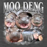 Moo Deng Cute Funny Hippo Vector Backpack