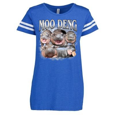 Moo Deng Cute Funny Hippo Enza Ladies Jersey Football T-Shirt