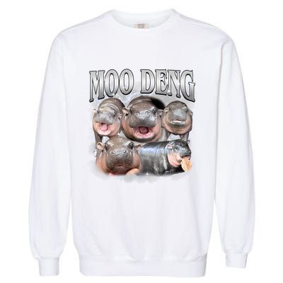 Moo Deng Cute Funny Hippo Garment-Dyed Sweatshirt