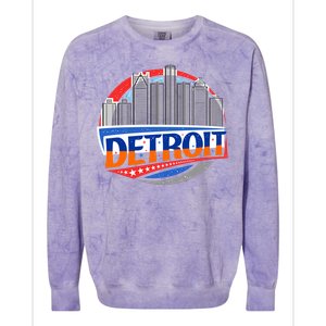 Modern Detroit City Scape Colorblast Crewneck Sweatshirt