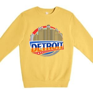 Modern Detroit City Scape Premium Crewneck Sweatshirt