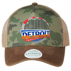 Modern Detroit City Scape Legacy Tie Dye Trucker Hat