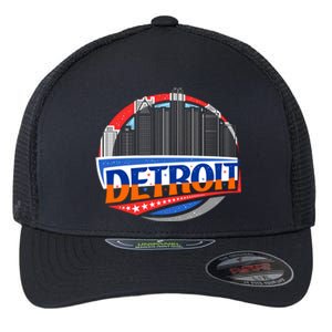 Modern Detroit City Scape Flexfit Unipanel Trucker Cap