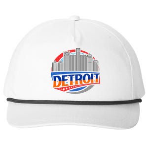 Modern Detroit City Scape Snapback Five-Panel Rope Hat