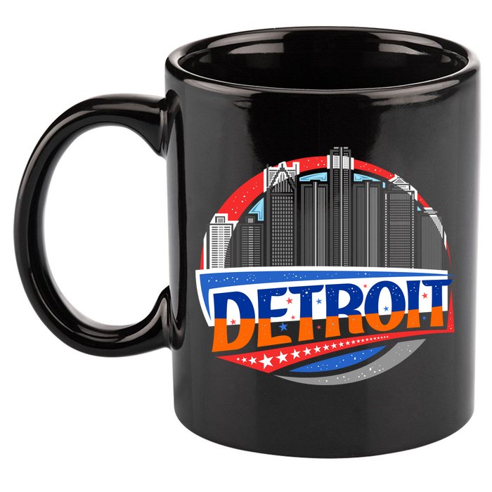 Modern Detroit City Scape 11oz C Handle Ceramic Mug