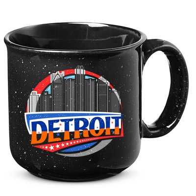 Modern Detroit City Scape 15oz Campfire Ceramic Mug