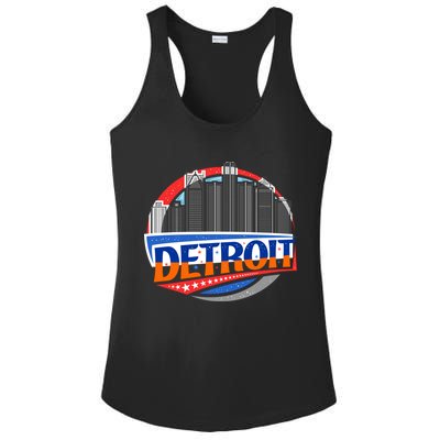 Modern Detroit City Scape Ladies PosiCharge Competitor Racerback Tank