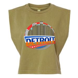 Modern Detroit City Scape Garment-Dyed Women's Muscle Tee