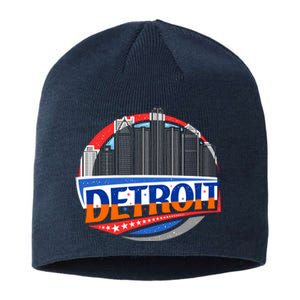 Modern Detroit City Scape Sustainable Beanie