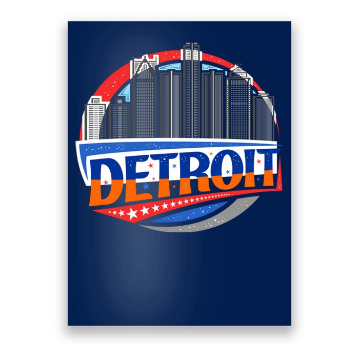 Modern Detroit City Scape Poster