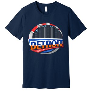 Modern Detroit City Scape Premium T-Shirt