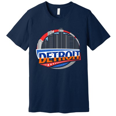 Modern Detroit City Scape Premium T-Shirt