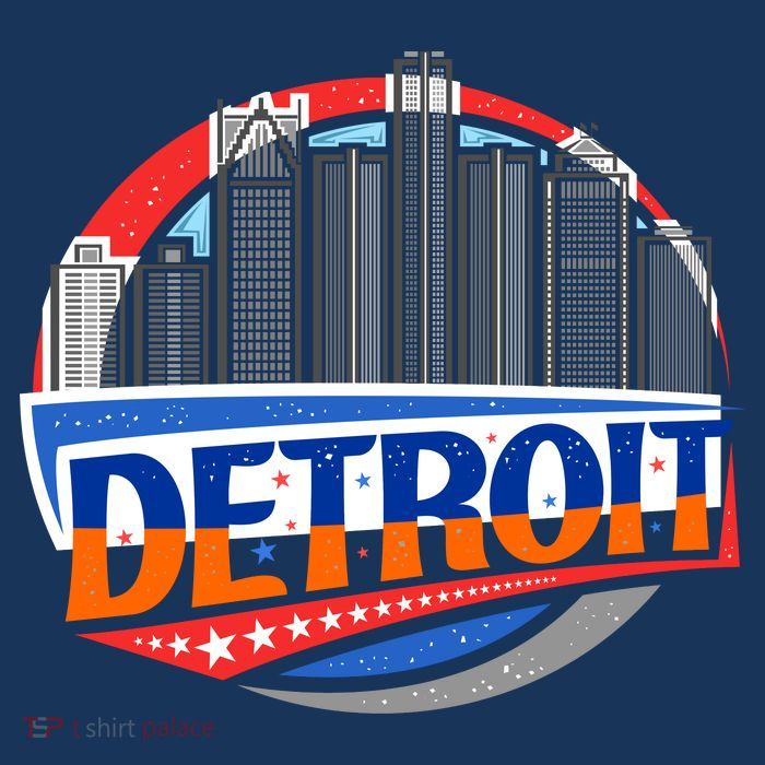 Modern Detroit City Scape Premium T-Shirt