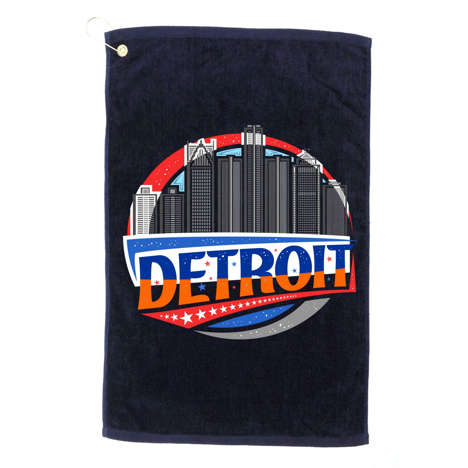 Modern Detroit City Scape Golf Towel