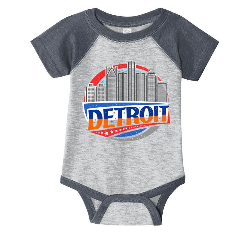 Modern Detroit City Scape Infant Baby Jersey Bodysuit