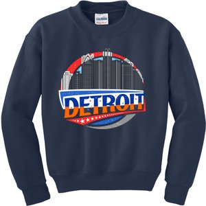 Modern Detroit City Scape Kids Sweatshirt