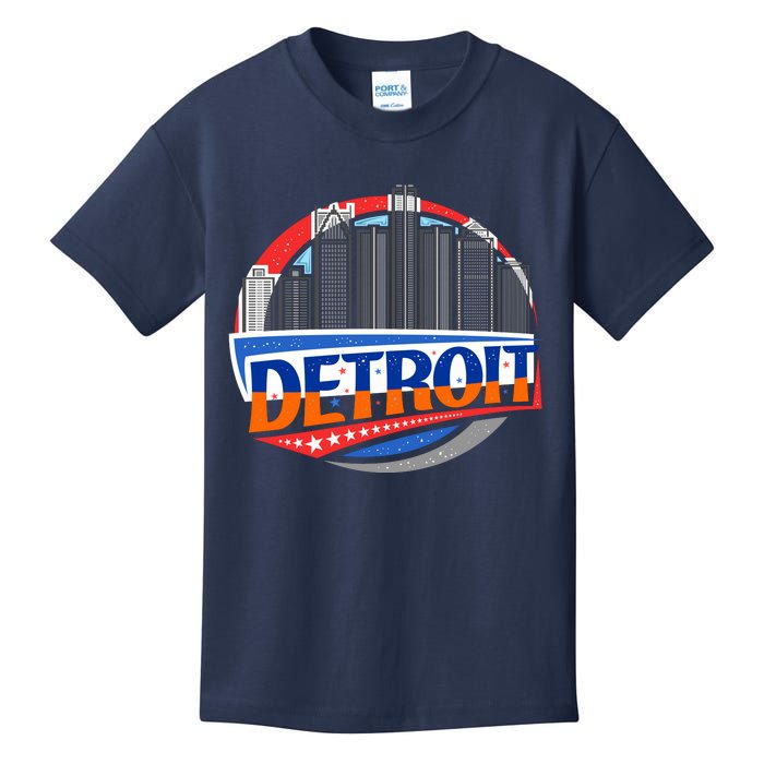 Modern Detroit City Scape Kids T-Shirt