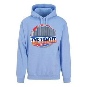 Modern Detroit City Scape Unisex Surf Hoodie