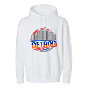 Modern Detroit City Scape Garment-Dyed Fleece Hoodie