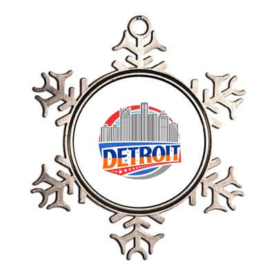 Modern Detroit City Scape Metallic Star Ornament