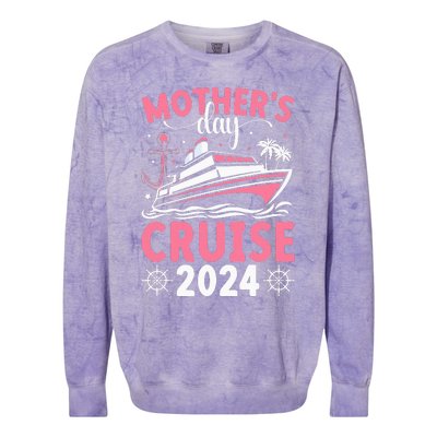 MotherS Day Cruise 2024 Family Vacation Cruising Tie Dye Colorblast Crewneck Sweatshirt