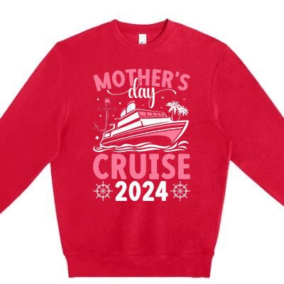 MotherS Day Cruise 2024 Family Vacation Cruising Tie Dye Premium Crewneck Sweatshirt