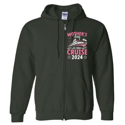 MotherS Day Cruise 2024 Family Vacation Cruising Tie Dye Full Zip Hoodie