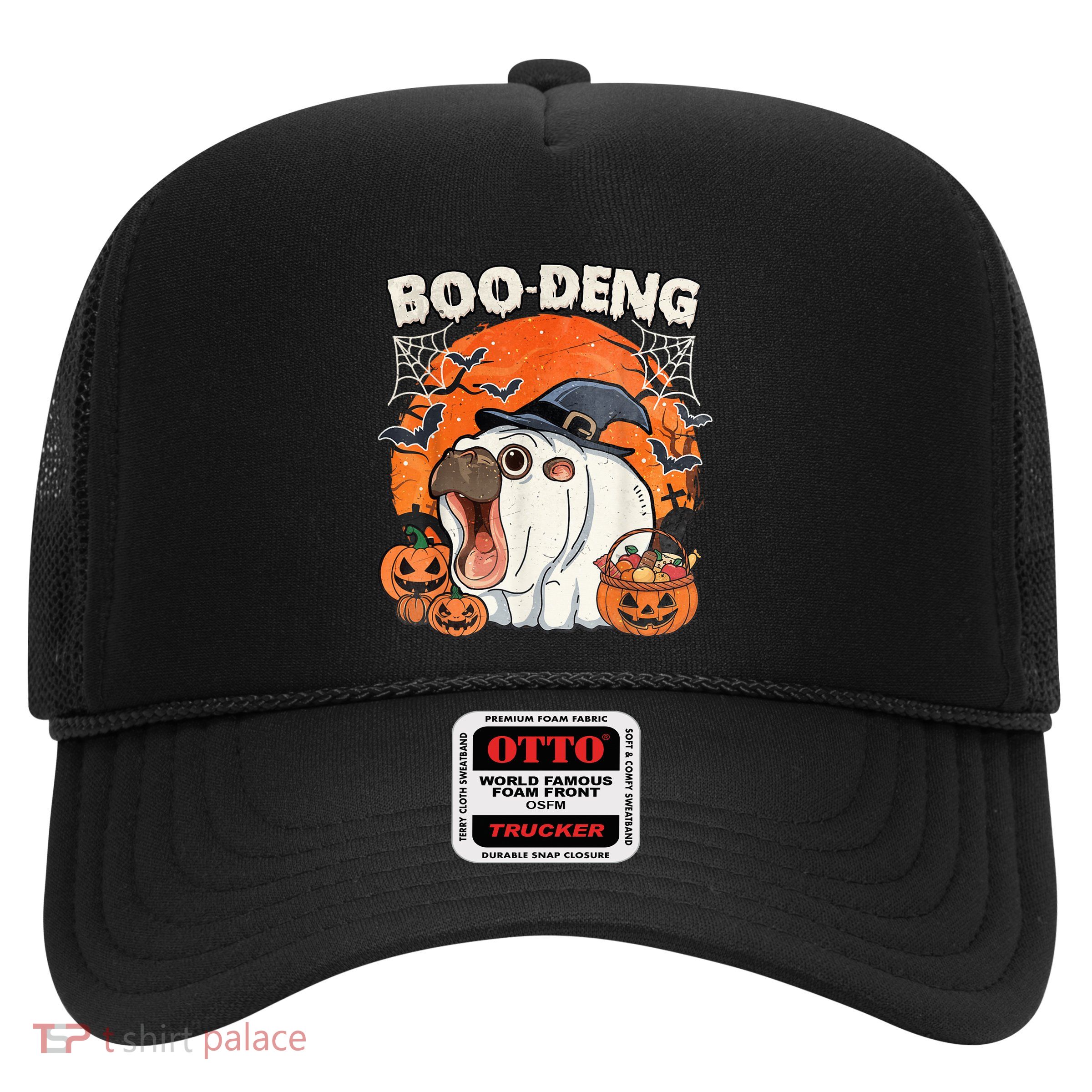 Moo Deng Cute Baby Pygmy Hippo Bouncy Pig In Thai Halloween Trucker Hat
