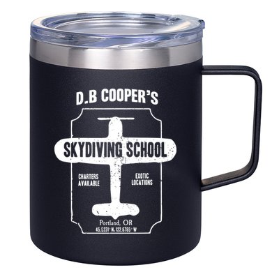 Men D.B. Cooper Skydiving School 12oz Stainless Steel Coffee Mug