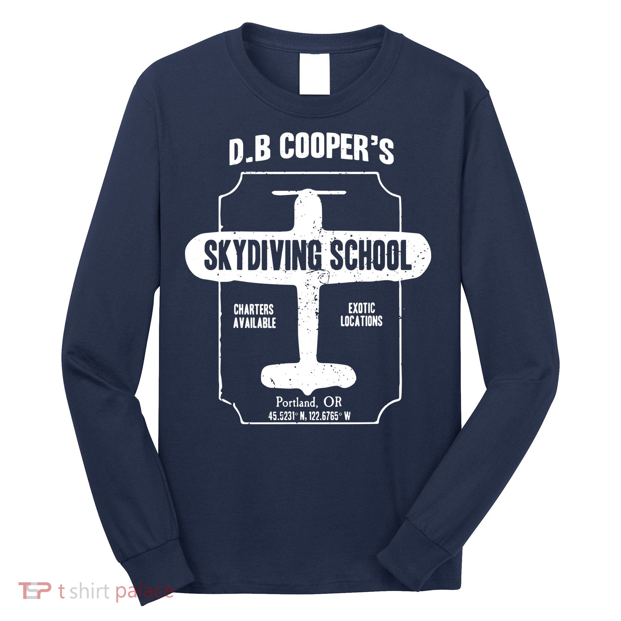 Men D.B. Cooper Skydiving School Long Sleeve Shirt