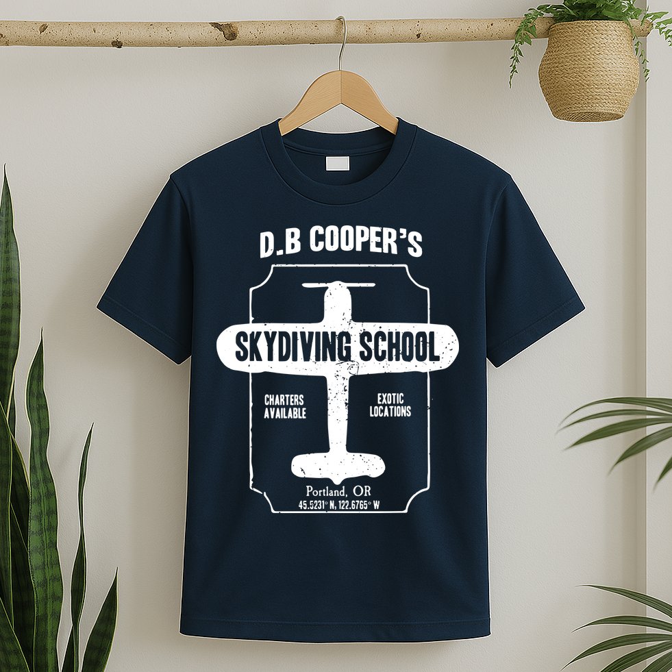 Men D.B. Cooper Skydiving School T-Shirt