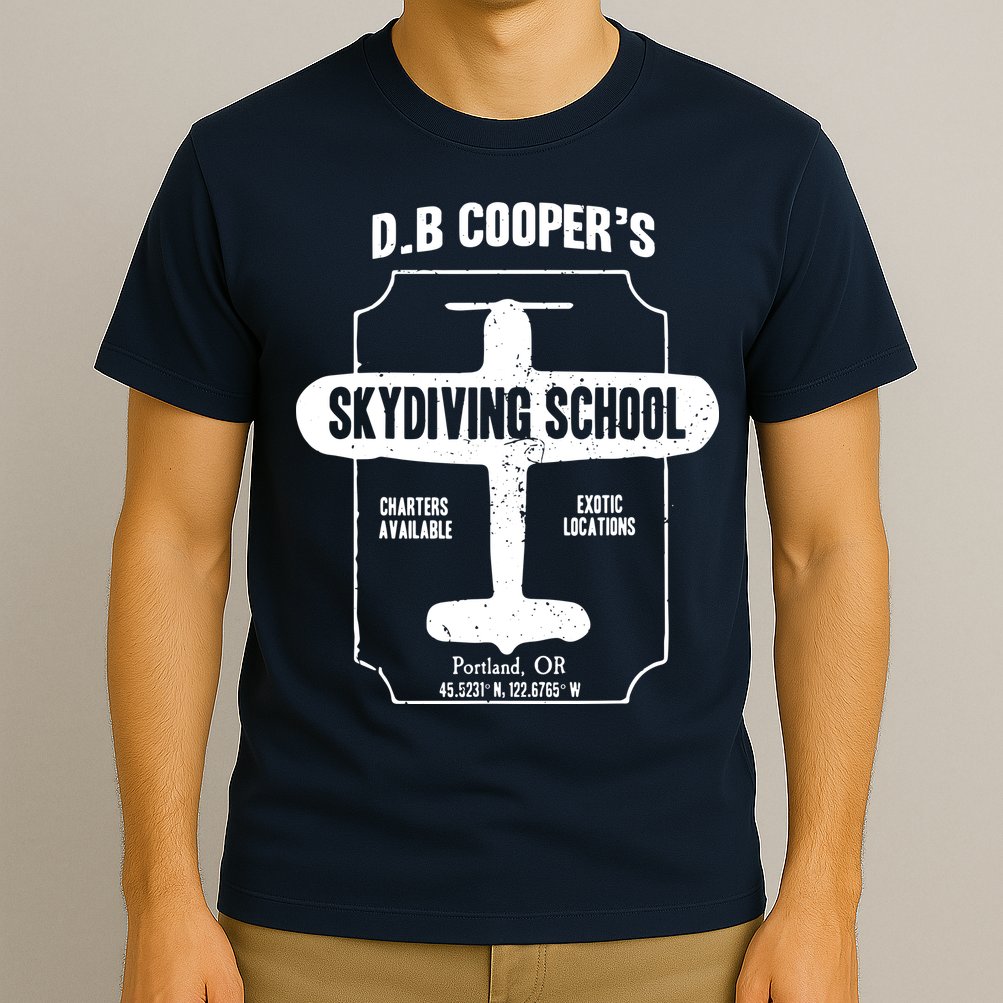 Men D.B. Cooper Skydiving School T-Shirt