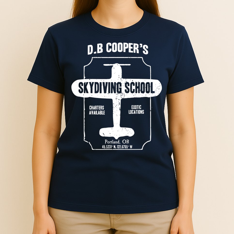 Men D.B. Cooper Skydiving School T-Shirt