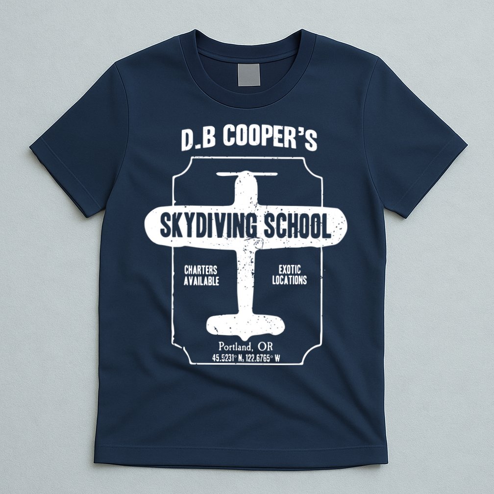 Men D.B. Cooper Skydiving School T-Shirt
