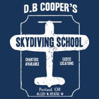 Men D.B. Cooper Skydiving School Flat Bill Trucker Hat