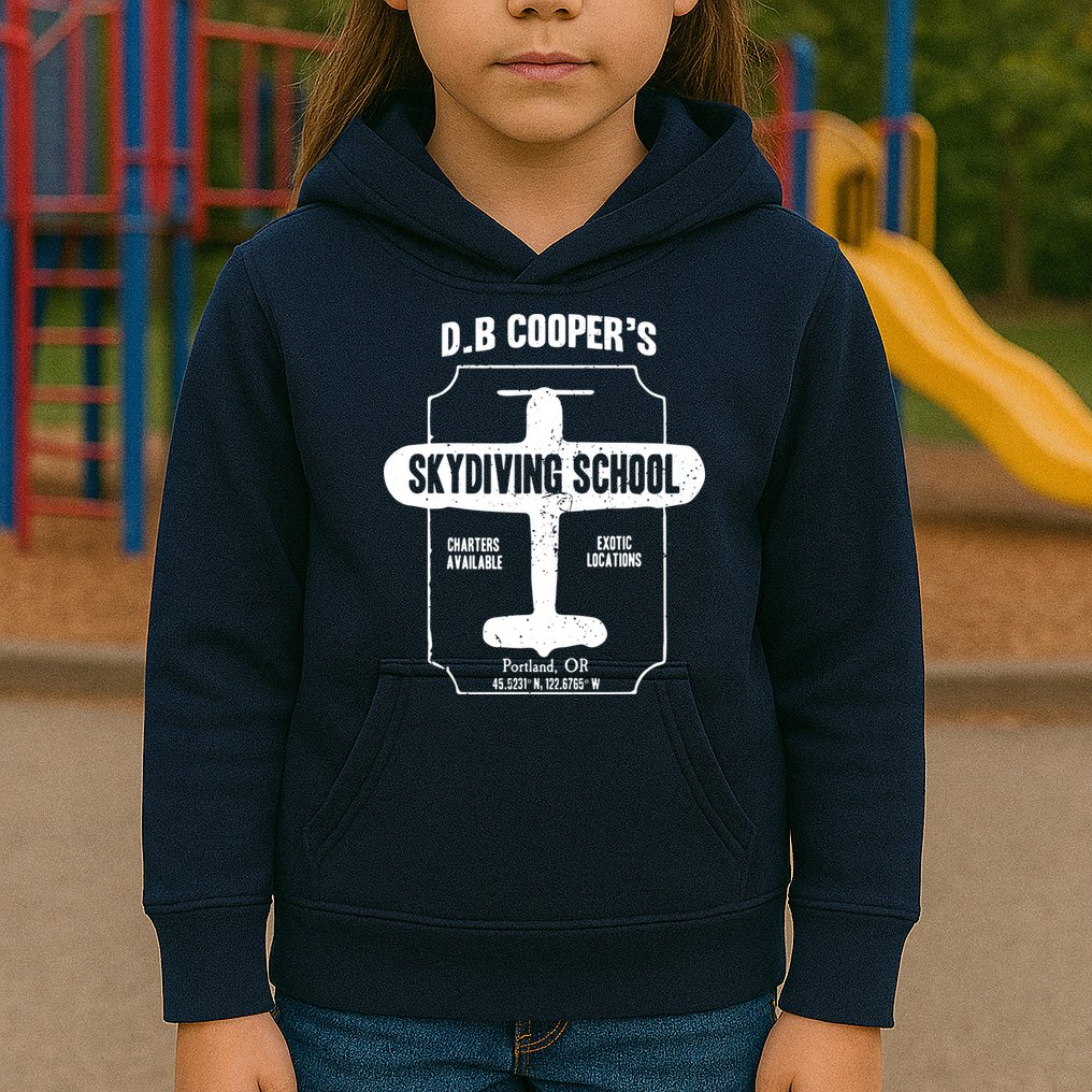 Men D.B. Cooper Skydiving School Kids Hoodie