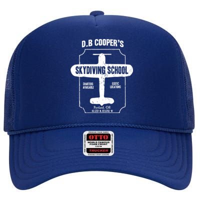 Men D.B. Cooper Skydiving School High Crown Mesh Back Trucker Hat