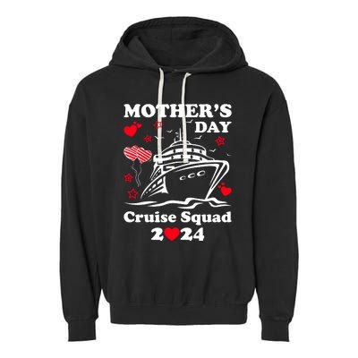 Mothers Day Cruise Squad 2024 Matching Family Garment-Dyed Fleece Hoodie