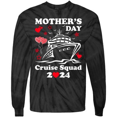 Mothers Day Cruise Squad 2024 Matching Family Tie-Dye Long Sleeve Shirt