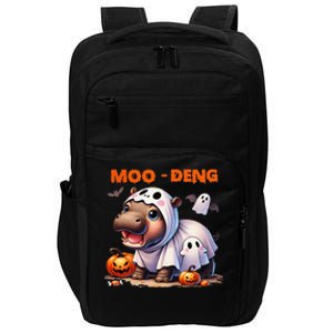 Moo Deng Cute Baby Pygmy Hippo Bouncy Pig In Thai Halloween Impact Tech Backpack