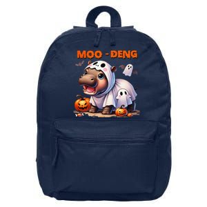 Moo Deng Cute Baby Pygmy Hippo Bouncy Pig In Thai Halloween 16 in Basic Backpack