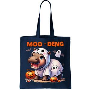 Moo Deng Cute Baby Pygmy Hippo Bouncy Pig In Thai Halloween Tote Bag