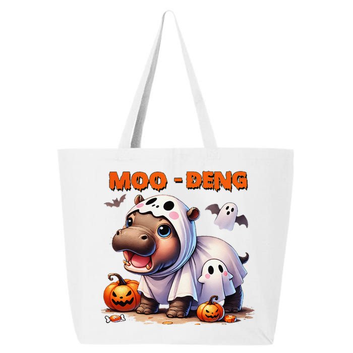 Moo Deng Cute Baby Pygmy Hippo Bouncy Pig In Thai Halloween 25L Jumbo Tote