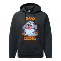 Moo Deng Cute Baby Pygmy Hippo Bouncy Pig In Thai Halloween Performance Fleece Hoodie