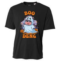 Moo Deng Cute Baby Pygmy Hippo Bouncy Pig In Thai Halloween Cooling Performance Crew T-Shirt