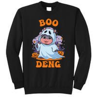 Moo Deng Cute Baby Pygmy Hippo Bouncy Pig In Thai Halloween Sweatshirt