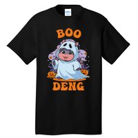 Moo Deng Cute Baby Pygmy Hippo Bouncy Pig In Thai Halloween Tall T-Shirt